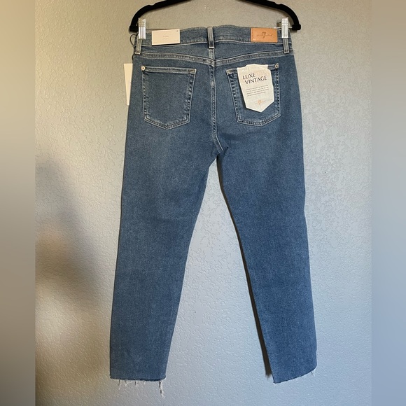 NWT 7 For All Man Kind Luxe Vintage Roxanne Ankle Slim Cigarette Jeans Size 30 - Picture 4 of 14